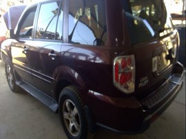 2007 HONDA PILOT, BURGUNDY, EX-L, 3.5L, AT, FWD.  A25157